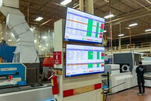 Idle CNC machine on a factory floor representing unused production capacity